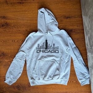 Gray Chicago Skyline Hoodie